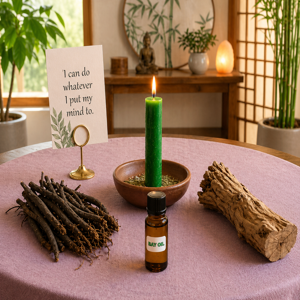 Green Prayer Candle for Money Prosperity and Success
